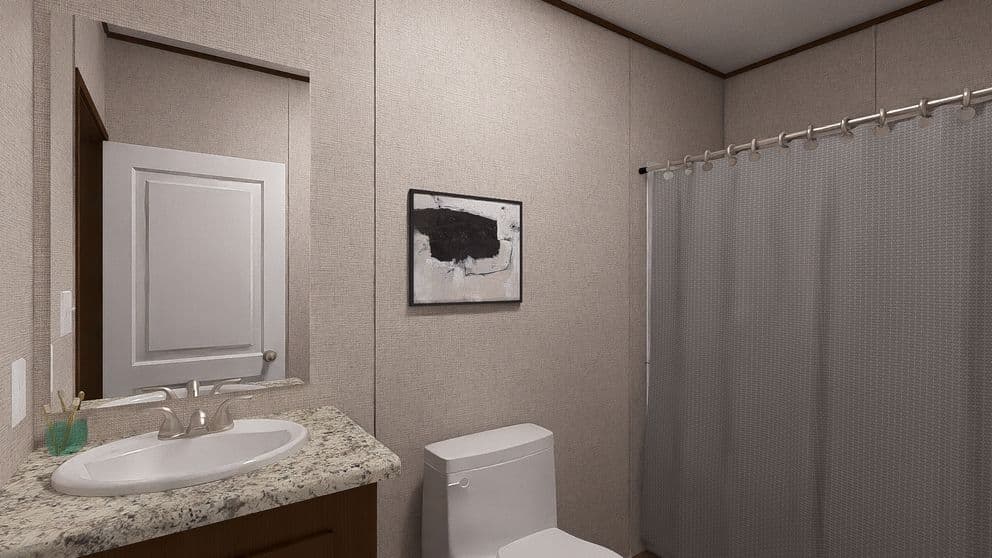 Redwood bathroom home features
