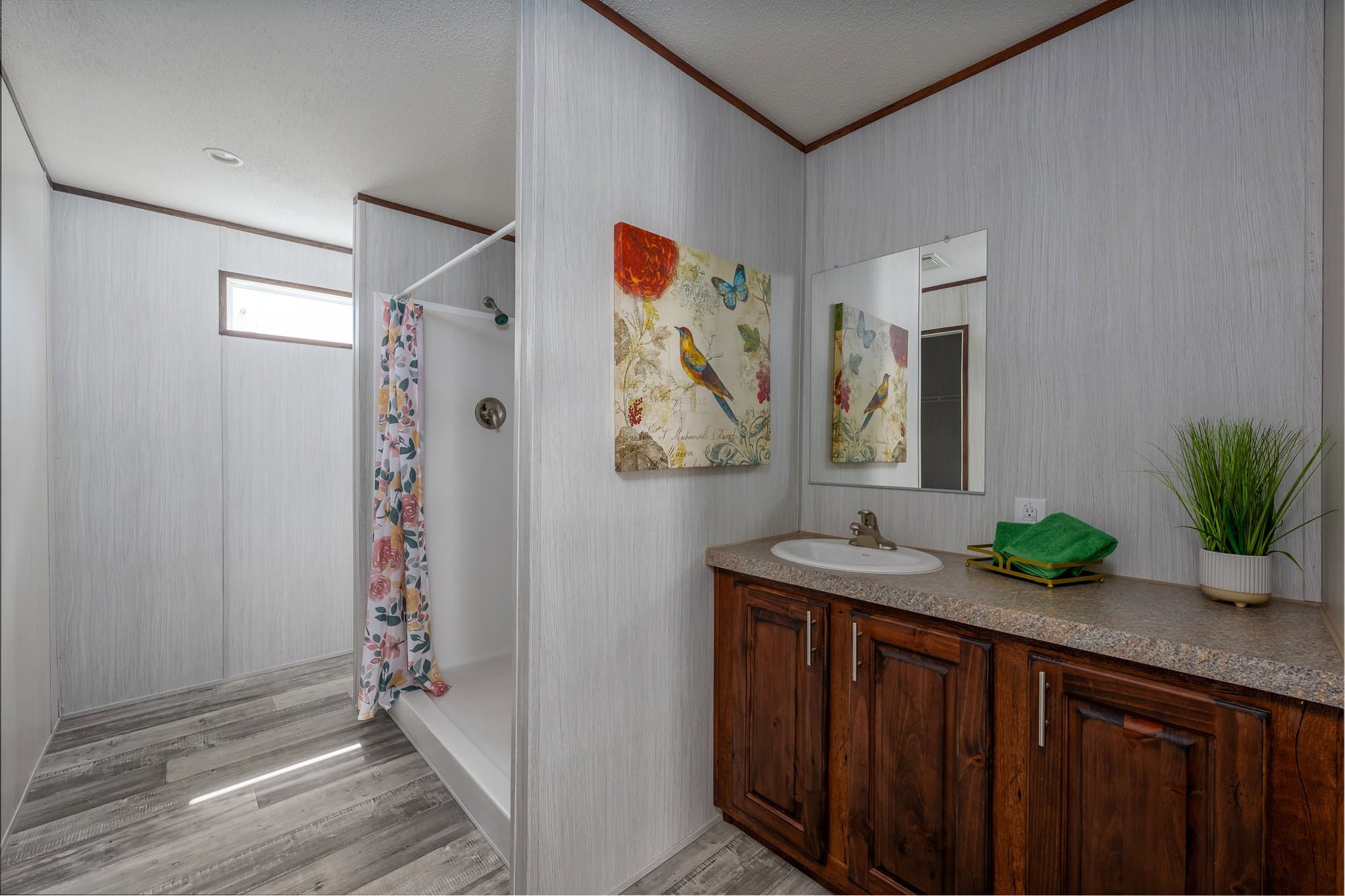 The earnhardt bathroom home features
